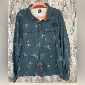 Women's POWDER7 Button Up The Skiers Flannel Shirt-Blue-Large